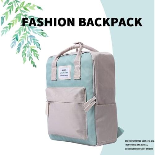 Playking Fashion Canvas Backpacks Candy Color Teenage Laptop School Bag Backpack For Women School Girl Patchwork Backpack