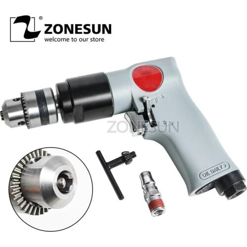ZONESUN RP7101 3/8" Reversible Pneumatic Power Drill Air Driller Tool Air Drilling Tool wind grinding tapping tool