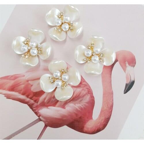 10 pcs/lot Shell Pearl Alloy Jewelry Accessories Diy Handmade Hair Accessories Necklace Mobile Beauty Key Ring Jewelry Buttons