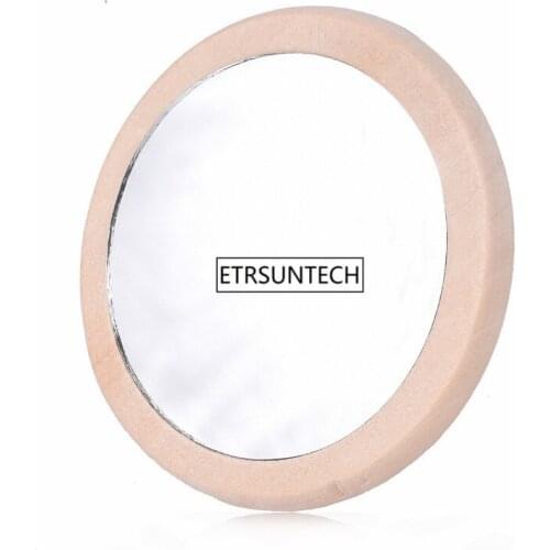 100pcs Pure Wooden Cosmetic Mirror Round Portable Mirror Elm makeup mirror Student portable makeup small princess mirror F3516