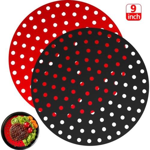 2 Pcs Air Fryer Liner Mat Food Grade Non-Stick Silicone Fryer Mat Reusable For 8~9-Inch Air Fryers Steamers Cooking Kitchen Tool