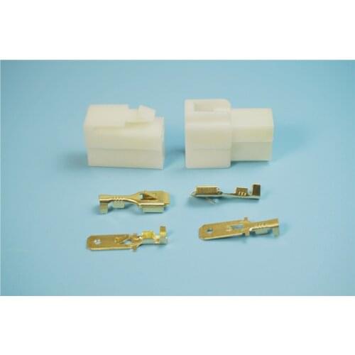 40 Sets 6.3 mm 2 Pole Electrical Vehicle Car Automobile Motorcycle Power connector (Male+Female+Terminal) Rated 12 A 250V