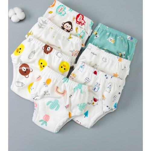 6pcs/lot Baby 6 Layer of Gauze Toddler Training Pants Pure Cotton Ventilate Newborn Diapering Panties Washable