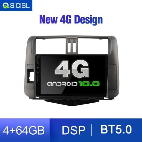64GB Free 4G Modem Android 10.0 Car Radio for Toyota Prado 2009-2013 Slot for free 4G SIM Card Car Radio GPS Navi DVD Multimedia