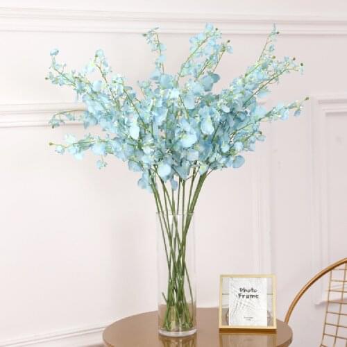 95CM Rayon Butterfly Orchid Bouquet High Quality Dancing Orchid Wedding Christmas DIY Home Decoration Garden Potted Fake Plant