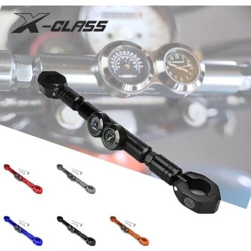 Motorcycle Balance Bar Rebar Handlebar CNC Aluminum with Clock and Thermometer for Kawasaki Ninja 650 Z800 2017 2018 2019 2020
