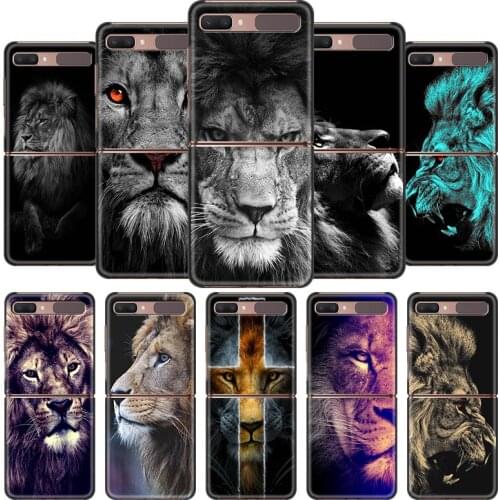 Lion Alpha Male Bumper Case For Samsung Galaxy Z Flip Cover For ZFlip 5G 6.7" Luxury Phone Funda Black Hard Shell Coque Bumper