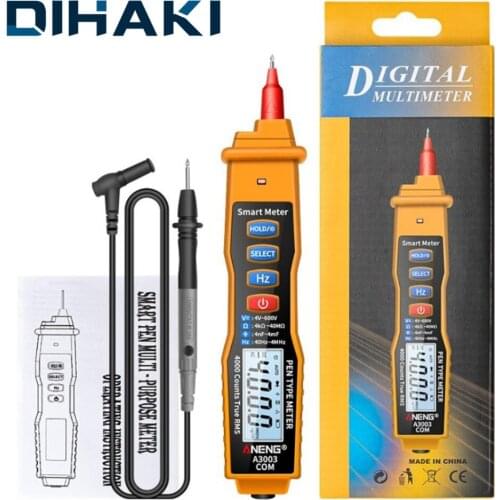 Digital Multimeter AC/DC Voltage Resistance Capacitance Testers A3003 Non Contact Voltage Resistance Tester Tool with Data Hold