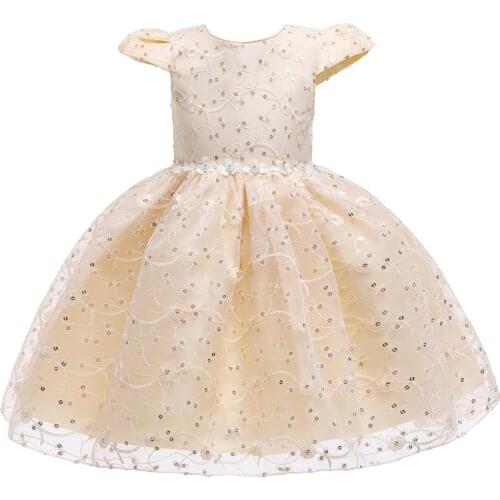 Sequined Embroidery Kids Dresses For Girls Elegant Princess Dress New Year Ball Gowns Wedding Christmas Party Baby Girl Dress
