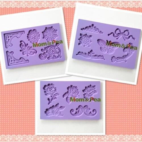 Mom&Pea GX116-118 Free Shipping Flowers Shaped Silicone Mold Cake Decoration Fondant Cake 3D Mold Food Grade