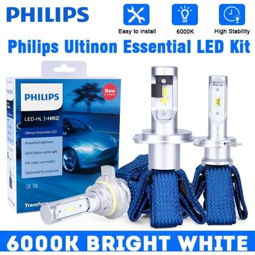 H7 LED H4 H8 H11 H16 9005 9006 9012 HIR2 HB3 HB4 6000K White 12V Philips Ultinon Essential LED bulbs Auto Headlight Accessories
