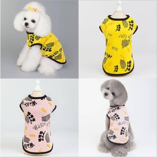 Pet Cat Costume Small Dog Cat Clothes Cotton Casual Vests Letter Printing Pet Vests Spring Summer Cute Puppy Cat Kitten T-shirt