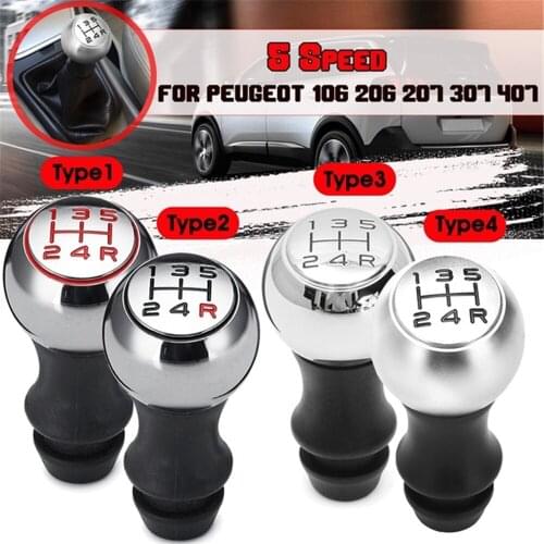 New 5 Speed Alloy MT Gear Shift Stick Knob For Peugeot 106 206 207 306 307 407 408 508 Car Accessories Wholesale Quick Delivery