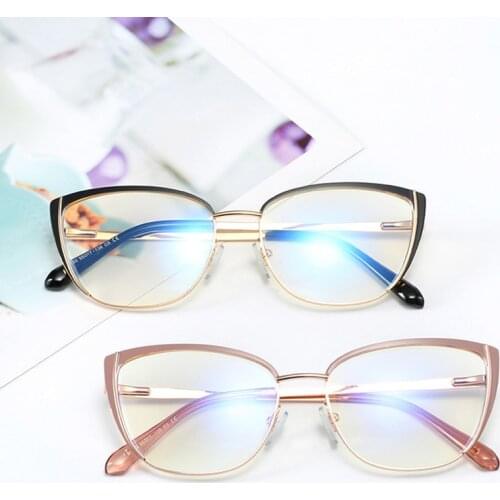 Vintage Cat Eye Clear Glasses For Women Men Optical Eyeglasses Frame Black Half Frame Spectacle Unisex Anti Blue Light UV400