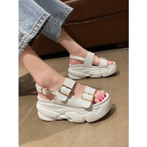 2021 womens sandals summer outdoor thick-soled waterproof platform Designer Shoes for women white Comfortable Ladies sandals