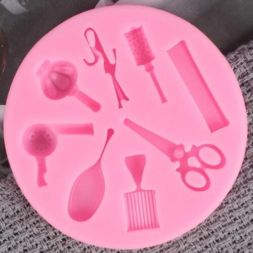 DIY Creative Haircut Cake Fondant Baking Mold Cake Decoration Embossing Modeling Liquid Silicone Material Mold Cake Tool