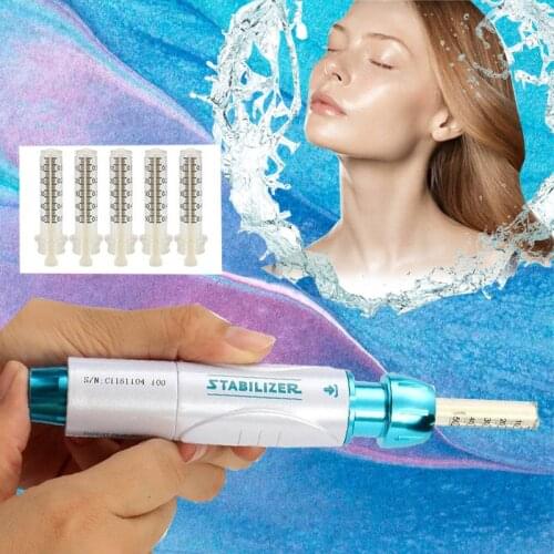 0.5ml Blue Hyaluronic Pen Atomizer Noninvasive Hyaluron Gun Water Supplement Injection Pen with Disposable Ampoule Head Syringe