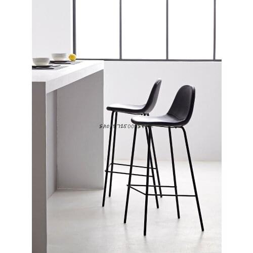 Nordic Bar Chair Modern Simple Family Iron Industrial Style Creative Back Coffee Restaurant Bar High Stool