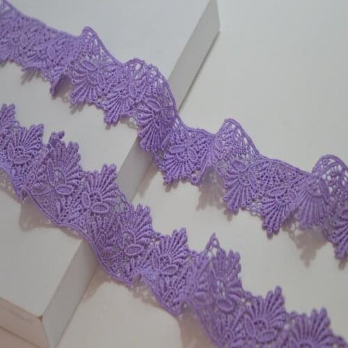 Somelace 4cm wide{2yds/lot}bpurple hollow floral venice lace Hight quality venise lace fabrics embroidered lace18092402