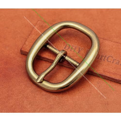 Quality Heavy Duty Solid Brass Plated DIY Leahtercraft Handmade Oval Trophy Center Bar Pin Belt Buckle Replacement Fit 32 MM