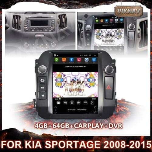 10.4 inch For Kia Sportage 2008-2015 Tesla style screen PX6 Car Radio Multimedia Video Player Navigation GPS Android No 2 din