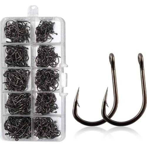 100Pcs High Quality Strong Carbon Steel Saltwater Freshwater Sharp Fishing Circle Jig Hooks Outdoor Sea Fishing Accessories