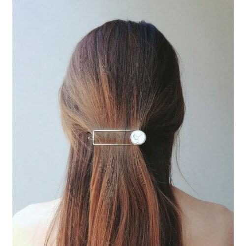 120pcs/lot 3 Styles DIY Simple Multi Alloy Geometric Marble Hair Clips Bang Side Hairpins Hair Styling Tools Accessories HA1589