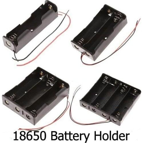18650 Battery Holder 1 2 3 4 Slot Case Storage Box spring contact Casing Way Container With Wire 3.7v 7.4v Series Parall