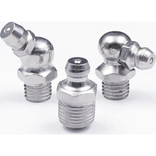 20pcs/lot M6 M8 M10 Male Thread Steel Straight 45 Degree 90 Degree Oil Zerk Grease Nipples Fittings for Grease Gun Nozzles