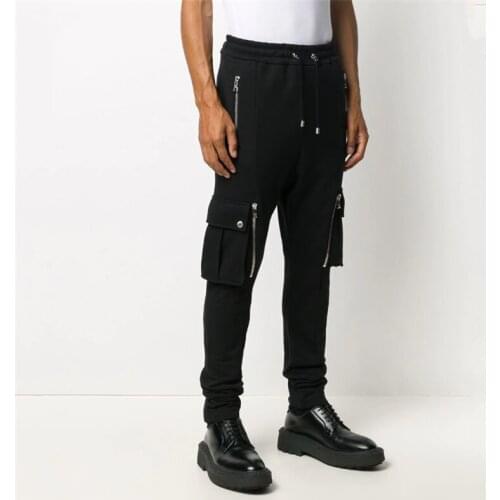 [26-46] Plus Size New young Europe America individual character slim casual fashionable man handsome cargo joker straight pants