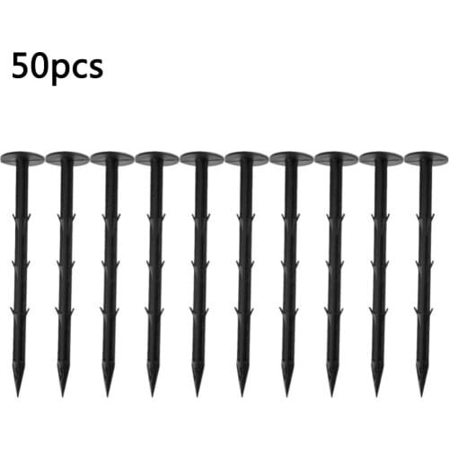 50 Pcs/lot garden ground nail PP Mulch Fix Tools Greenhouse Film Ground Cloth Sunshade Fly Net Pest Control Plastic Film Pegs D