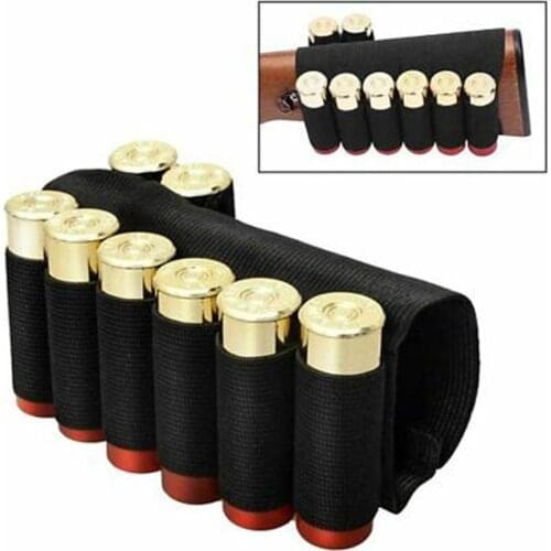8 Round 12/20 Gauge Outdoors Hunting Buttstock Shell Holder ,Ammo Pouch Holster For Hunting Military Shotgun Accessories