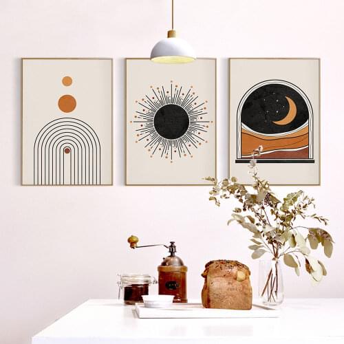 Bohemian Poster Sun Moon Canvas Painting Abstract Wall Art Print Nordic Modern Picture For Living Room On The Wall Home Decor