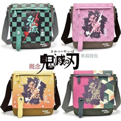 Demon Slayer: Kimetsu no Yaiba Kamado Tanjirou Nezuko Agatsuma Zenitsu Tomioka Giyuu Cosplay Canvas Messenger Shoulder Bag Gift