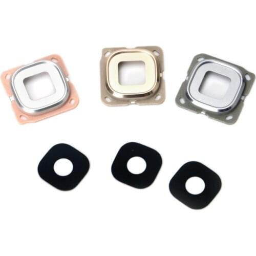 For Samsung Galaxy C5 C5000 / C7 C7000 Rear Back Camera Glass Lens Cover with Ring Holder Frame Adhesive Replacement Parts