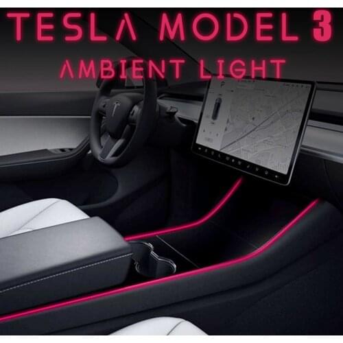 For Tesla Model 3 atmosphere lamp Modified car interior Multi-color LED lighting Control accessories Cool Dynamic