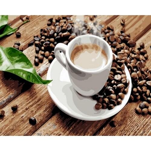 GATYZTORY Winter Hot Coffee Painting By Number Gift DIY Pictures By Numbers Cup Kits Hand Painted Painting Art Home Decor