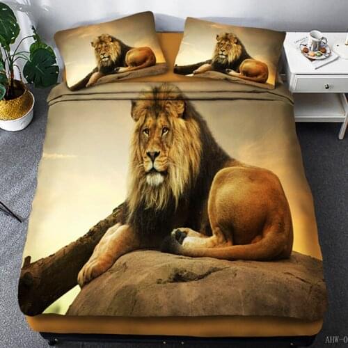 Hot Sale Digital Printing White Tiger Bed Sheet Cover 3D Bedding Four Sets Of Home Textiles