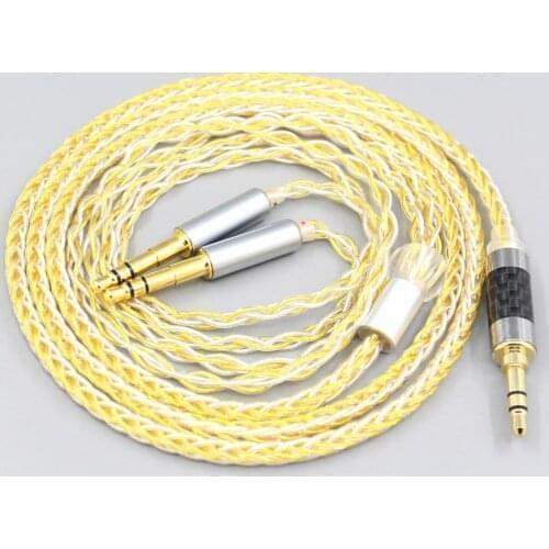 LN007323 8 Core Silver Gold Plated Earphone Cable For KENNERTON GJALLARHORN MAGNI M-12s JORD Headphone