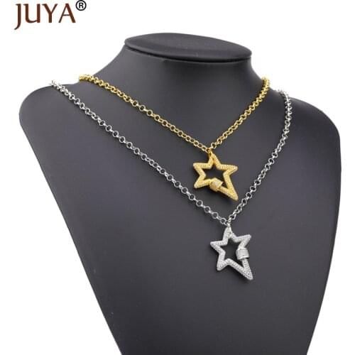 JUYA Fashion Pendant Necklace Gold Color Heart Star Charms Choker Punk Chain Necklaces for Women Trendy Jewelry for Patry