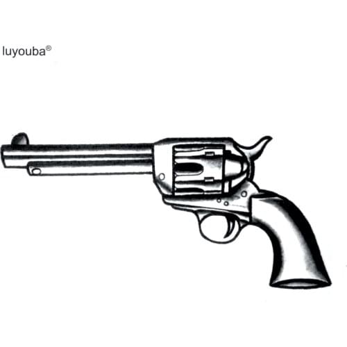 Revolver Gun Waterproof Temporary Tattoos Men Body Arm tattoo Sleeve Tatoo harajuku henna tattoo tatouage temporaire Cute Tatoo