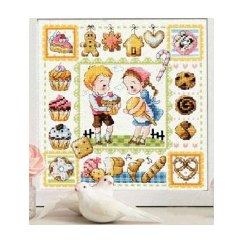 Cross stitch kits Counted Cross Stitch Kit Hansel and Gretel Little Girl and Boy Fairyland Fairytale Fairy Tale Wonderland SO