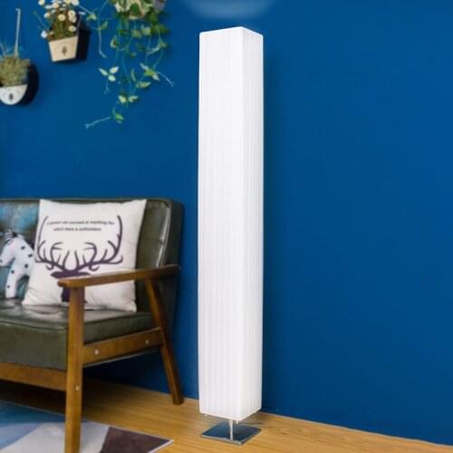 Floor Lamps Nordic New White Fabric Stainless Steel Base Standing Lights For Living Room Bedroom Bedside Home Decor Led Lighting
