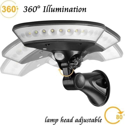 Suchme Outdoor Yard Lighting Body Sensing Porch Wall 360 Degree Lamp LED PIR Solar Area Waterproof Rechargeable Energy Saving 50