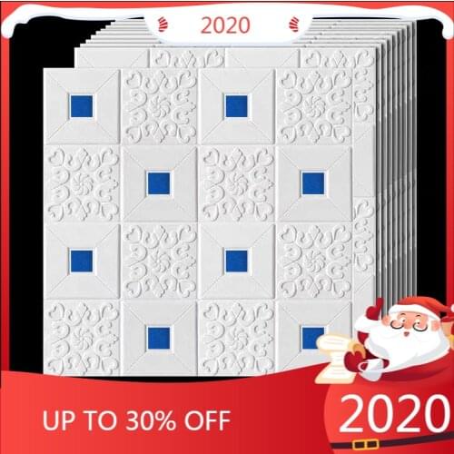 3D Stereo Foam Wall Stickers Roof Self Adhesive Wallpaper Panel Home Decor Living Room Bedroom Children Room Decorative 70x70cm