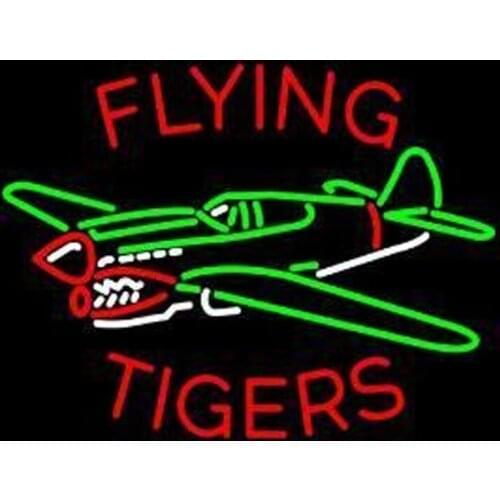 Neon Sign For Flying tiger plane Shop Commercial Beer Lamp resterant light Hotel store shop diner coffee Impact Attract light