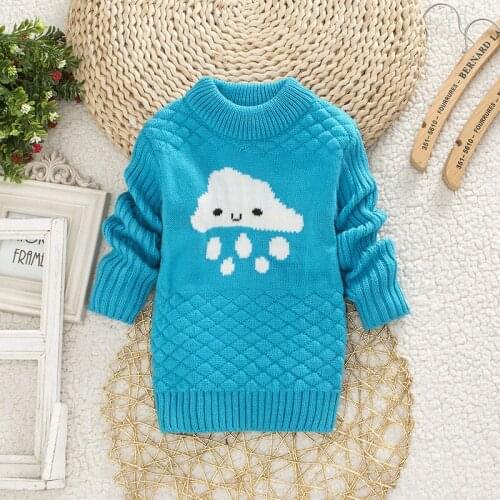Baby Boys Girls Clothing Casual Print Winter Warm Long Sweater Kids Fashion Clothes Outdoor Leisure Tops 1-3 Years