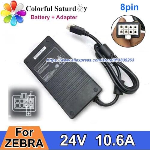 Genuine For ZEBRA 24V 10.6A 254W AC Adapter Power Supply CAN ICES-3 (B)/ NMB-3(B) Laptop Charger Molex-8pin