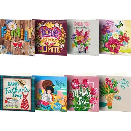 Special Shaped Diamond Greeting Card Partial Drill Holiday DIY Postcards For Festival Card Diamond Symbol