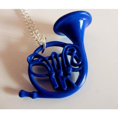 2020 How I met your Mother Blue French Horn Necklace Pendant with Chain HIMYM TV Series Jewelry Mothers Day Gift